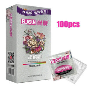 c60405c2d8c35971 ELASUN 100PCS Ultra Thin Large Oil Super Soft Condom Colorless Tasteless Transparent Natural Latex Rubber Condoms for Men