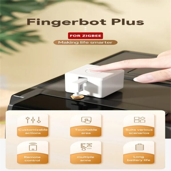 Tuya Zigbee Plus Fingerbot Switch Button Pusher Smart Life Timer Voice Control Works with Alexa Google Assistant