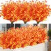 c6220a3e16a976d8 24 Bundles Outdoor Artificial Flowers UV Resistant Fake Boxwood Plants, Faux Greenery for Indoor Outside Hanging Plants Garden Porch Window Box Home Wedding Farmhouse Décor (Magenta)