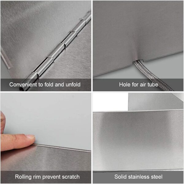 Camping Stove Windshield Foldable 3 Plates Outdoor Cooker Wind Screen Mini Cooking Windshield Camping Gas Stove Windshield for Hiking Picnic Camping Equipment