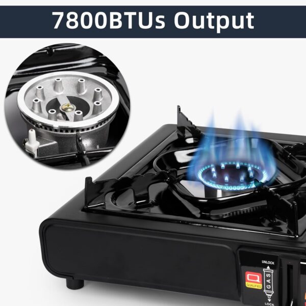 c632f1ea9f76dffa SHINESTAR Dual Fuel Stove with Butane & Propane Compatibility, Portable Camping Stove for Outdoor Cooking, Propane Adapter Hose and Carrying Case Included, 7800 BTUs Output