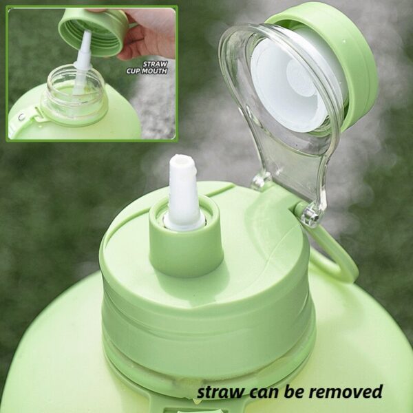 2.2L Large Capacity Sports Bottle Outdoor Fiess Kettle Gradient Plastic Water Cup Students Portable Big Ton Barrel