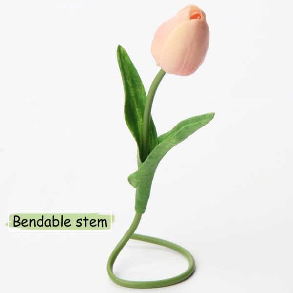 10 Pcs Orange Tulips Artificial Flowers Real Touch Fake Tulips Fake Flowers for Decoration 13.5" Faux Tulips Faux Flowers Bulk Artificial Tulips Flowers for Vase Centerpieces Home Wedding Bouquet