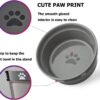 Y YHY Ceramic Raised Pet Bowls 12 oz Capacity 2.75” Height Sturdy Metal Stand, Grey