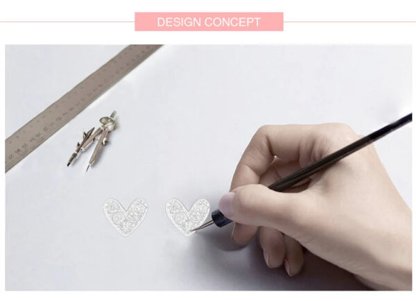 c6570601a5459276 Modian Genuine 925 Sterling Silver Hearts Fashion Rose Gold Color Pink CZ Simple Stud Earrings For Women Sterling Silver Jewelry
