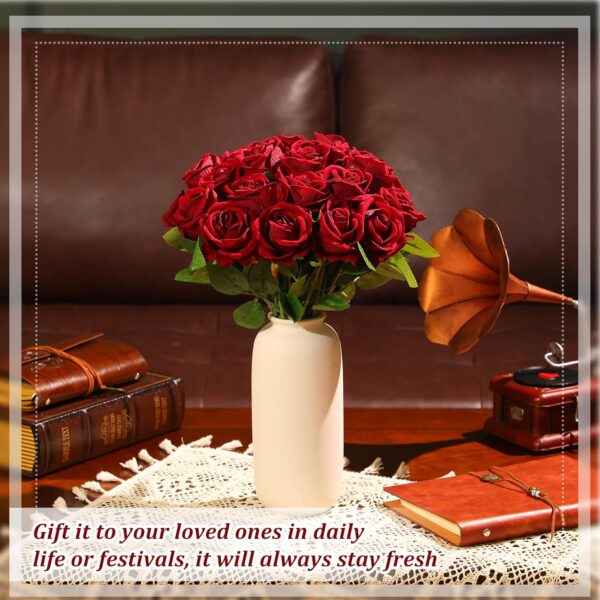 c6589b1773e891c9 50 Pcs Artificial Rose Flower Realistic Silk Roses with Stem Bouquet of Flowers Plastic Flowers Real Looking Fake Roses for Home Wedding Centerpieces Party Decorations (Blue)