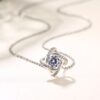 1pcs Steel Color-color Necklace Ladies Cold Wind Four Leaf Clover With Diamonds Brass Pendant Jewelry