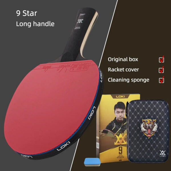 c66973e40bbbe283 LOKI 9 Star Table Tennis Racket Professional 5+2 Carbon Ping Pong Paddle 6/7/8/9 Star Ultra Offensive with Sticky Rubbers