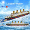 Titanic Model Micro Buildings Boat Cruise Ship DIY Dia Building Blocks Bricks Kit Children Kids Toys