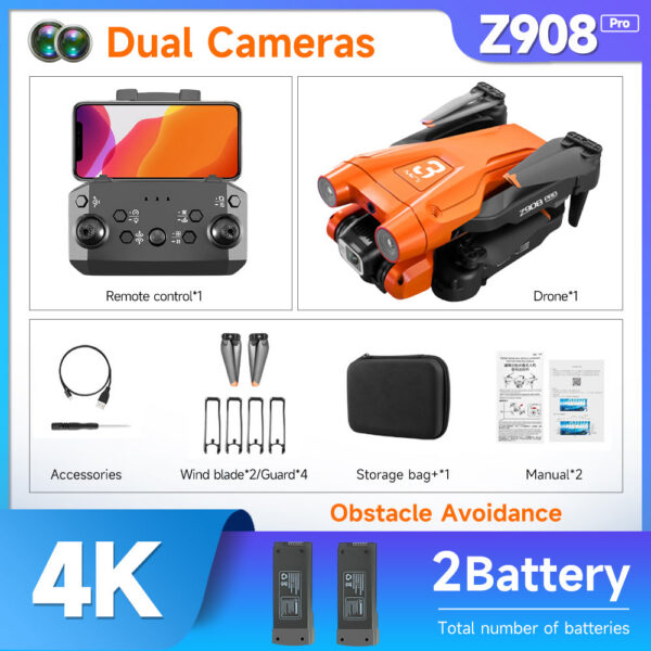 c66c0e06d06c3aaf Z908 Pro Drone Professional 4K HD Camera Mini4 Dron Optical Flow Localization Three sided Obstacle Avoidance Quadcopter Toy Gift
