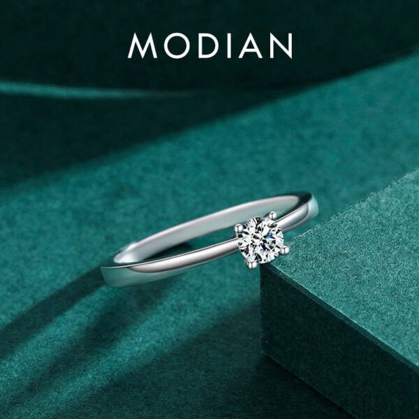 c672cbec2b0aa455 Modian 925 Sterling Silver 10 Hearts Clear CZ Simulated Diamond Simple Wedding Bands Ring For Women Statement Engagement Jewelry