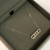 c67419aae5021560 S Sterling Sier Electroplated 14K Gold Mobile Three Diamond Women's Necklace
