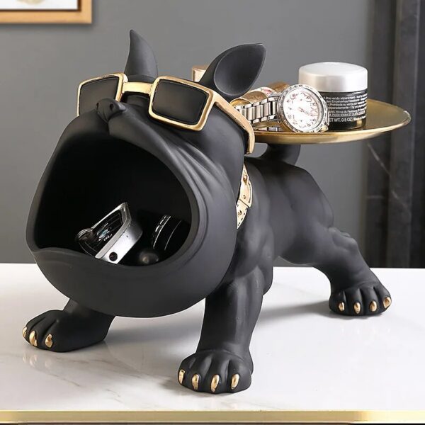 c678042010040256 VIKAMA Bulldog Storage Ornaments Entrance Door Key Candy Tray Nordic Style Personalized Home Decor