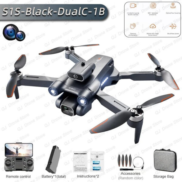 c69a1b2b79d823e1 S1S Drone 5G Wifi 4K Professional 8K HD Camera Brushless 360° Obstacle Avoidance Optical Flow RC Foldable Quadcopter Toys Gifts