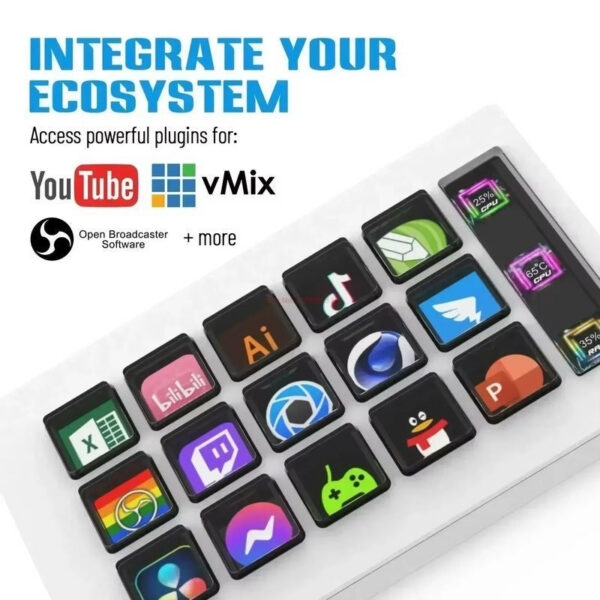 c69a55ad2c553c44 Visual Stream Deck Keyboard Lcd 15 Keys Live Content Creation Controller Custom Button For Windows/os/android/ios Gift