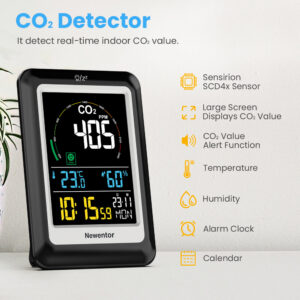 c6ae84e3d2a97cee Newentor 5 in 1 Air Quality Monitor Multifunctional Real-time Dectect Carbon Dioxide Meter Digital Temperature Humidity Sensor