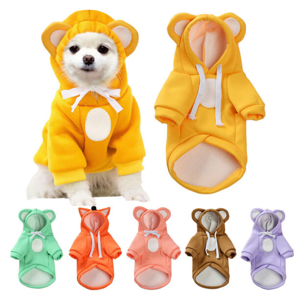 Winter Warm Clothes Cute Plush Coat Hoodies Pet Costume Jacket For Puppy Cat French Bulldog Chihuahua Small Dog Clothing