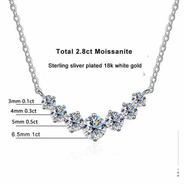 c6ba6918808337bd Full Moissanite Diamond Necklace for Women Sterling Sliver with Plated White Gold Neck Pendent Wedding Fine Jewely