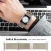 Geoumy Metal Magnetic Bands Compatible for Apple Watch Band 41mm with Case, Stainless Steel Milanese Mesh Loop Replacement Strap Compatible with iWatch Series 8/7/6/5/4/3/2/1 SE Women Men,Brown Gold
