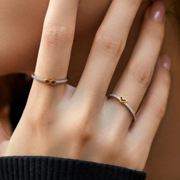 c6d9aad4a29338d6 MODIAN 925 Sterling Silver Simple Romantic Heart Finger Ring Trendy Metallic Contrast Design Rings For Women Fine Jewelry