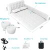 c6ddbc6be9492507 Car Bed SUV Air Mattress, Car Air Mattress with Electric Air Pump, 2 Inflatable Pillows and 2 Footrests for Back Seat, Trunk Sleeping - Upgraded -Thickened Camping,White