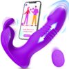 Adult - 3IN1 App Wearable Remote Rose Toy, Sex Pleasure Tools for Women with Clit Modes & 9 Thrusting Dildos Nipple Anal Toys Sucking Vibrator