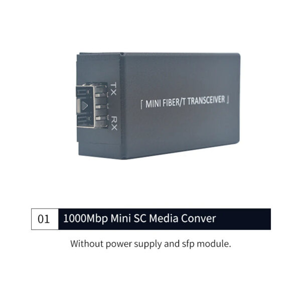 Gigabit Mini  Media Converter Slot SFP Transceiver Module 100/1000M 1 SFP Slot 1 RJ45 Single Mode Ethernet SFP Fiber Switch