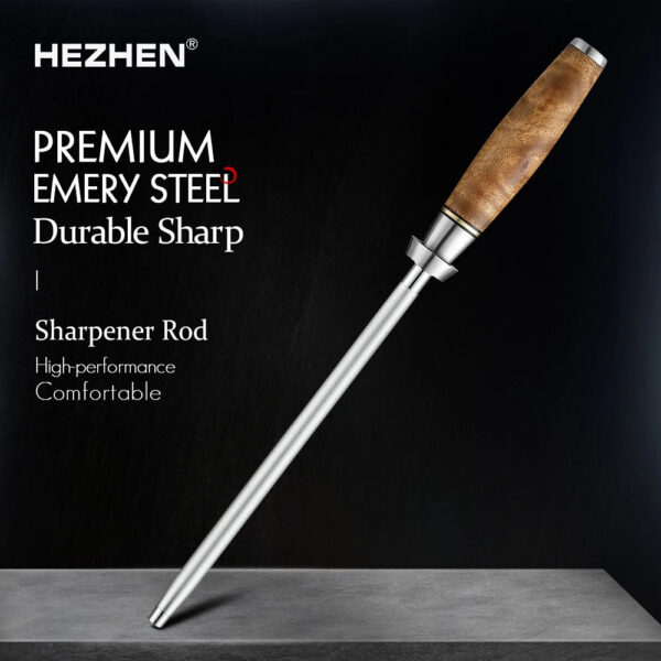 c713b832887da54a HEZHEN Sharpener Rod Knife Sharpener High-carbon Steel Emery Kitchen tool Long Lasting Sharpness Kitchen Accessories