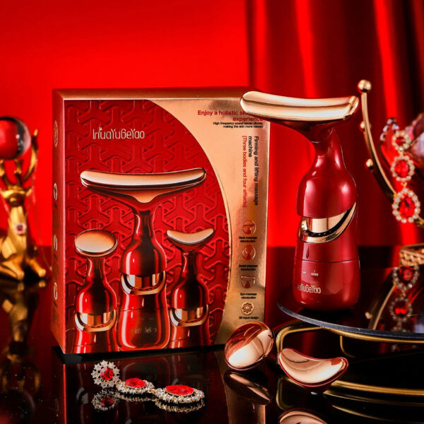 c7186407a96bab5d 3 In 1 Facial Lifting Device Neck Facial Eye Massage Face Slimmer EMS Beauty Skin Tightening Wrinkle Anti Aging Face Massager