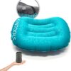 Camping Travel Pillow-Compressible,Ultralight Inflatable,Compact, Comfortable, Ergonomic Inflating Pillows for Neck & Lumbar Support While Camp, Hiking, Backpacking (Blue+Orange 2pcs)