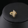 c731c223d273bde3 100% 14K Diamond Charm Lady Rings for Women Bohemia Engagement Irregular Aros Mujer Oreja 14 K Gold Jewelry
