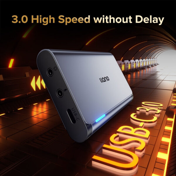 Llano 4K Audio Card, USB 3.0 HDMI Video Capture Device, Full HD 1080P for Game Recording, Live Streaming