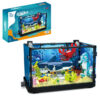 Fish Tank Kit with Lights, MOC Aquarium Marine Animal Building Blocks for Kids 6+, Bricks Toys Gifts