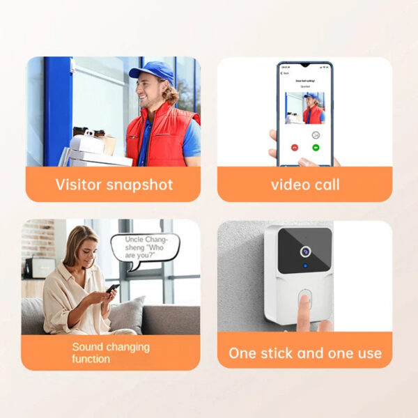 c74806693e286ecb Tuya Wireless Video Doorbell Camera WIFI Night Vision Smart Home Security Outdoor HD Door Bell Two Way Intercom Voice Change