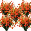 c753470fcb5f35e6 Grunyia Artificial Flowers Outdoor UV Resistant Fake Plants Indoor Outside Hanging Planter Home Garden Decor, 10 Bundles (Pink)