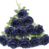 Artificial Rose Flower Dusty Rose Flower Silk Flowers 12 pcs with Long Stem Silk Roses Bouquet for Wedding Bridal Shower Party Home Decoration