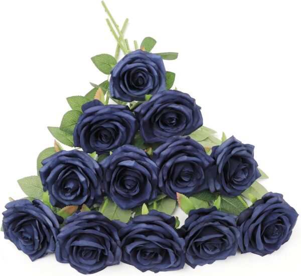 Artificial Rose Flower Dusty Rose Flower Silk Flowers 12 pcs with Long Stem Silk Roses Bouquet for Wedding Bridal Shower Party Home Decoration