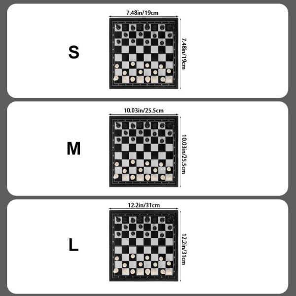 Magnetic Folding Multi Size Portable Black and White Chess Puzzle Leisure Game