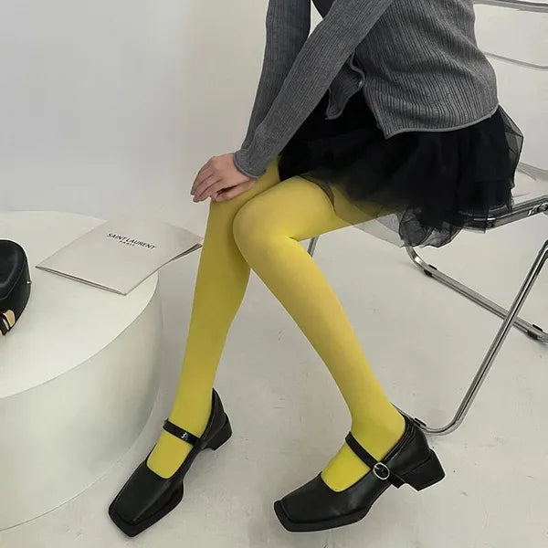 Women Socks Spring Summer Large Elastic Tights Bottom Pantyhose Sexy Long Stockings Candy Color Veet Seamless