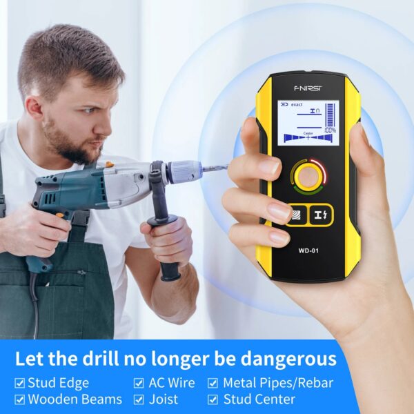 c7bb2dceee3d389b FNIRSI WD-01 WD-02 Metal Detector Wall Scanner with Newly Designed Positioning Hole for AC Live Cable Wires Metal Wood Stud Find