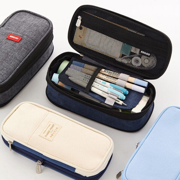 c7c44dd837a8d073 Large Pencil Case Pen with Zipper Big Capacity Pouch Organizer Stationery Storage Bag for Student Gift