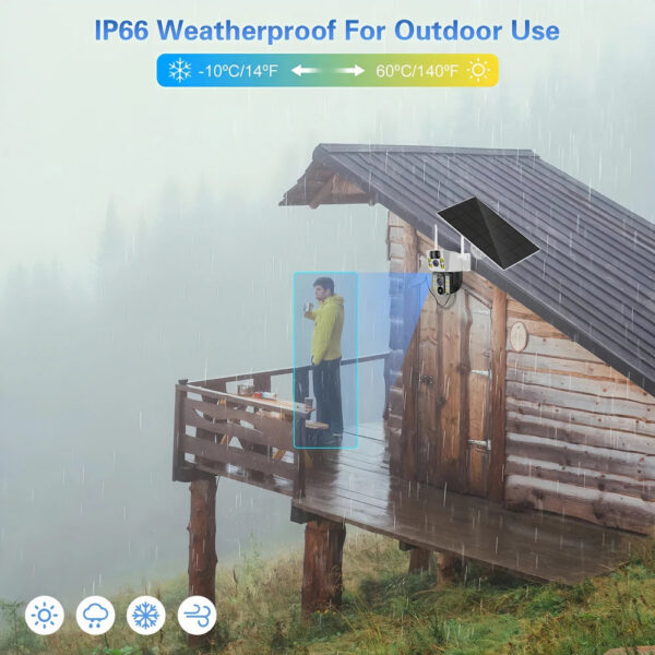 4K Solar Camera 4G SIM Card  Dual Lens 8MP HD Night Vision IP CCTV Surveillance PTZ PIR Human Detection Alarm Waterproof Camera