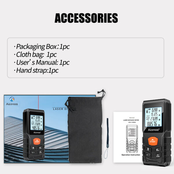 Aicevoos Digital Rangefinder 50M 70M 100M 120M Distance Meter Trena Laser Tape Measure Roulette Range Finder
