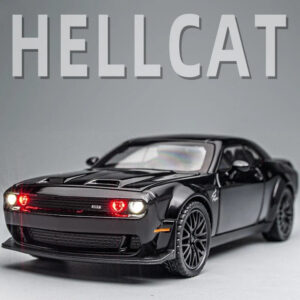 Dodge Challenger for 1: 32 Scale Die Cast Metel Toy Pull Back Hellcat Model Cars with Sound and Light Hellc
