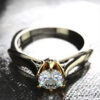 c7f6b55c2ebe6200 Electroplated Gold Women's Zircon Imitated Mossani Ring With Gemstone Beautiful Jewelry Couple Wedding Accessories New