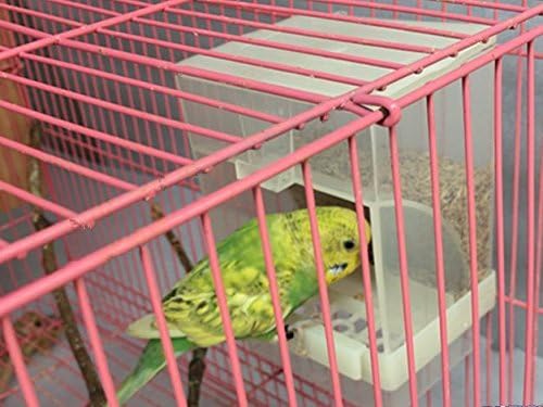 c80713bd5e60dc3d Hypeety Bird Parrot Feeding Double Cups Stainless Steel Food Water Bowls with Clip Bird Seed Feeder Cups Hanging Bowl Cage Stand Accessories