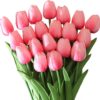 c80b7f34ecf90f38 Dark Pink Tulips Artificial Flowers 20Pcs Real Touch Faux Fake Tulips Flowers for Home Office Wedding Decor Artificial Tulips Flower Arrangement Bouquet Faux Flowers for Decoration
