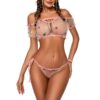 Avidlove Bra and Panty Ruffle Lingerie Set Mesh Babydoll Chemise