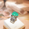 c82803c6b31b9506 Elegant Paraiba Emerald S Sier Heart Full Diamond Couple Ring For Women Lover Geometric Valentine Day Gift Party Jewelry