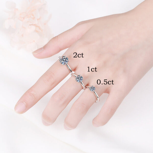 Smyoue White Gold 2ct 100% Moissanite Engagement Ring for Women S Sterling Sier Lab Diamond Promise Wedding Band Jewelry